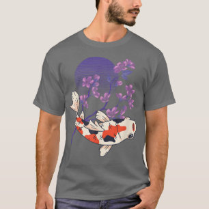 Koi Full Moon Cherry Blossom Nishikigoi Japanisch  T-Shirt