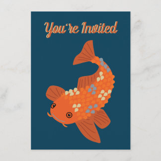 Koi Goldfish Zierfischteich-Party Einladung