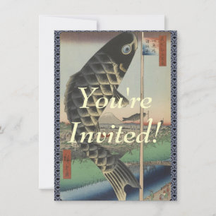 Koi Hiroshige Fish Festival Flag Einladung