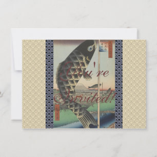 Koi Hiroshige Fish Festival Flag Einladung