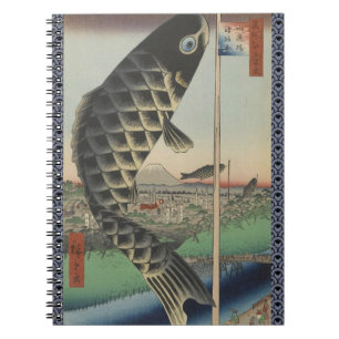 Koi Hiroshige Fish Festival Flag Notizblock