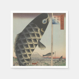 Koi Hiroshige Fish Festival Flag Serviette