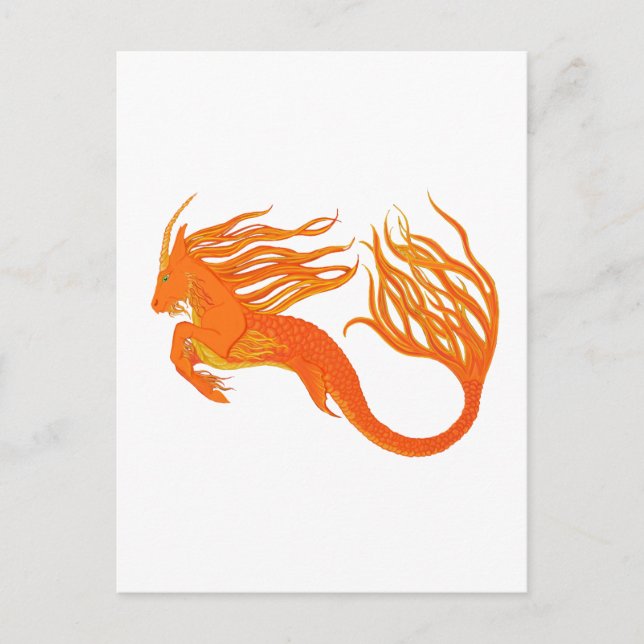 Koi Horse Orange Fire Postkarte (Vorderseite)