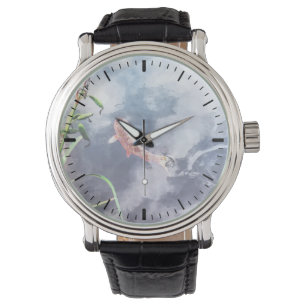 Koi in wirbelndem Wasser Armbanduhr