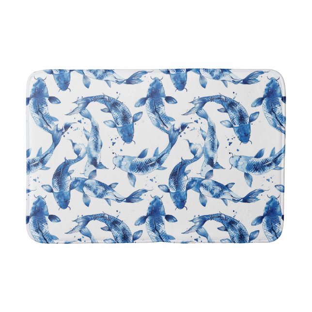 Koi indigo shibori badematte (Vorderseite)