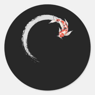 Koi Japanese Enso Circle Carp Fish Runder Aufkleber