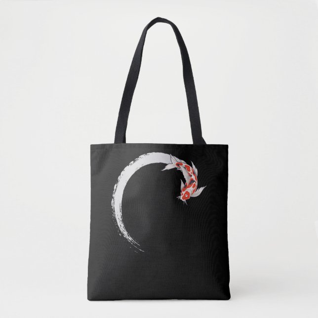 Koi Japanese Enso Circle Carp Fish Tasche (Vorderseite)