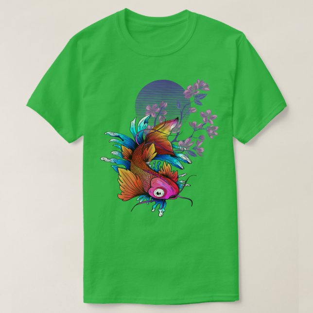 Koi Japanischer Fisch Cherry Blossom Nishikigoi as T-Shirt (Design vorne)