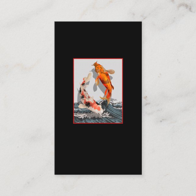 Koi Japanischer Wave Water Carp Fisch Visitenkarte (Vorderseite)