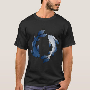 Koi-Karpfen - blau und weiß T-Shirt