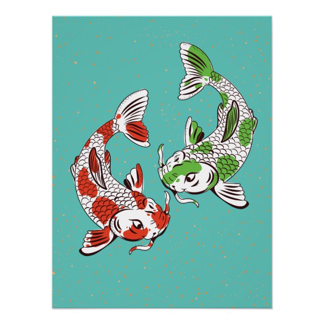 Koi-Karpfen Poster (Vorderseite)