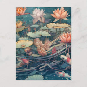 Koi-Karpfen-Postkarte Postkarte