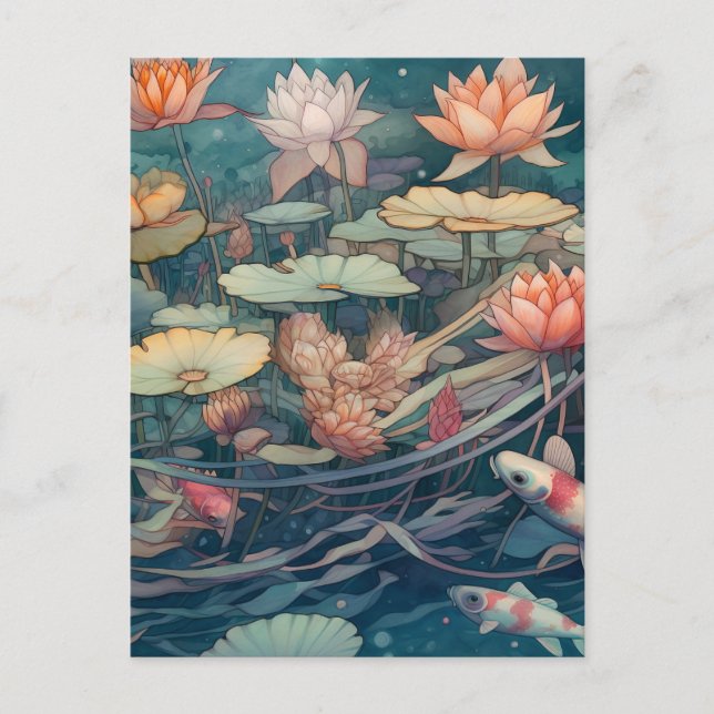 Koi-Karpfen-Postkarte Postkarte (Vorderseite)