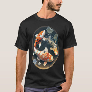 Koi-Karpfenfisch in einem Teich Grafikmalerei Koi- T-Shirt