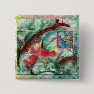 Koi-Karpfenfischmalerei Button