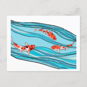 KOI KOI KOI POSTCARD POSTKARTE