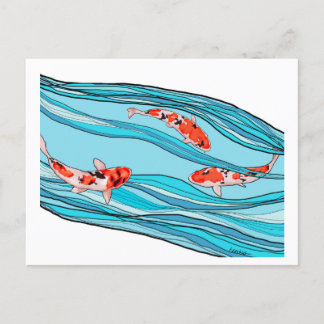 KOI KOI KOI POSTCARD POSTKARTE