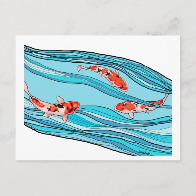 KOI KOI KOI POSTCARD POSTKARTE (Vorderseite)