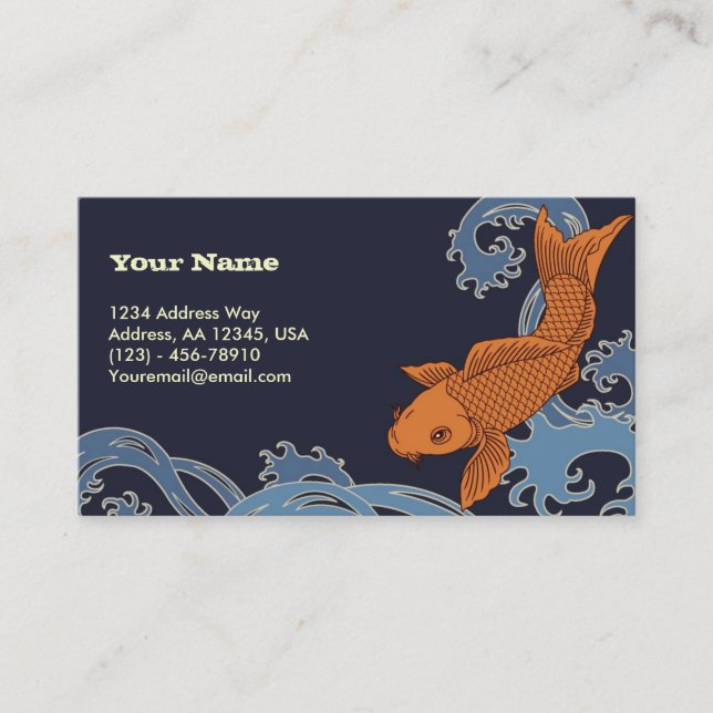 Koi (Marine-Hintergrund) Visitenkarte (Vorderseite)