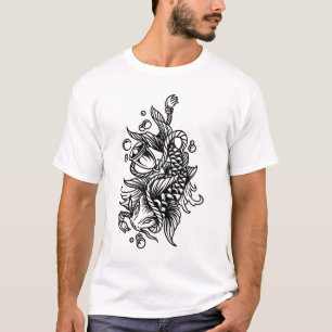 Koi mit Glocken und Tätowierungs-T - Shirt