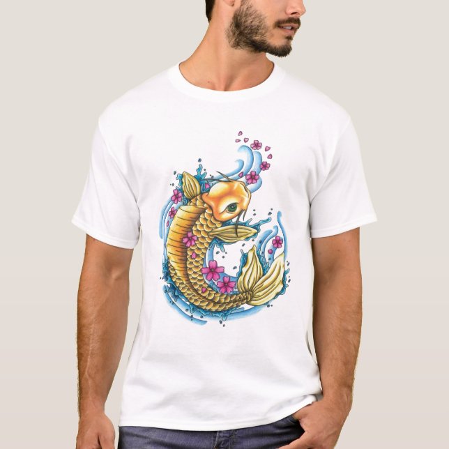 Koi mit Kirschblüten EDUN LEBEN Eve-T - Shirt (Vorderseite)