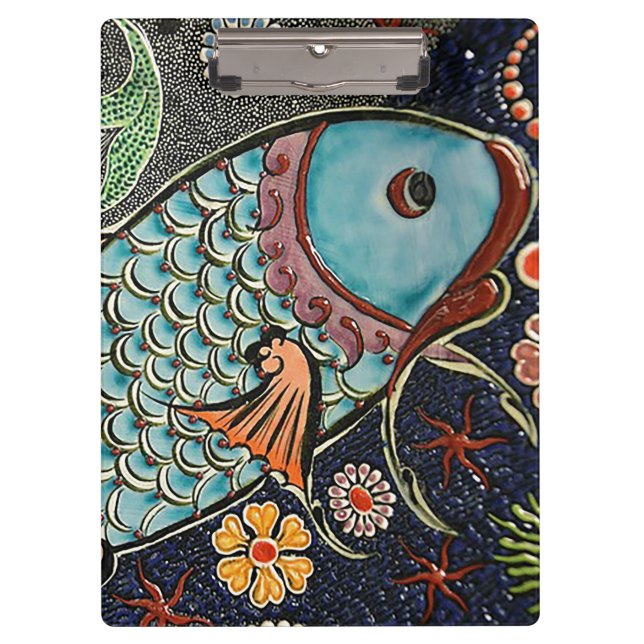 Koi Mosaic Klemmbrett (Vorderseite)