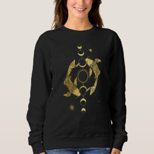 Koi Outfit Ying Yang Carp Sun Moon Phase Japan Sty Sweatshirt