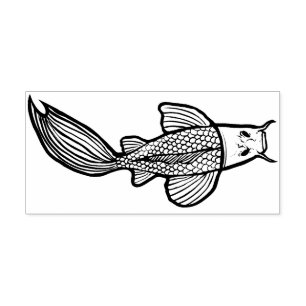 Koi Pond Art Kois Fish Designs Red Calico Koi Permastempel