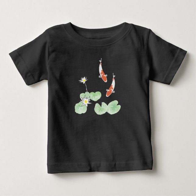 Koi Pond Blue Baby Fine Jersey T - Shirt (Vorderseite)