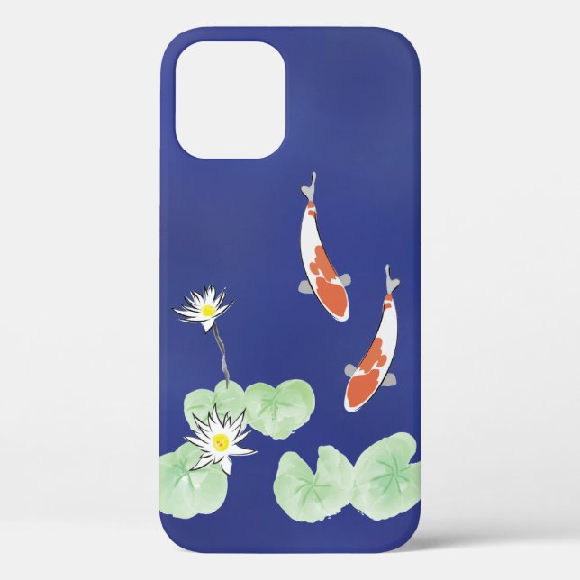 Koi Pond Blue Case-Mate iPhone 12 Fall Hülle (Rückseite)