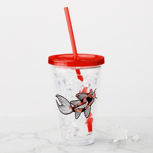 Koi Pond Fish Artwork Acryltrinkbecher (Vorderseite Ice)