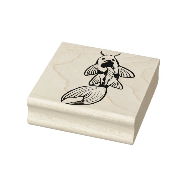 Koi Pond Fish Artwork Gummistempel (Stempel)