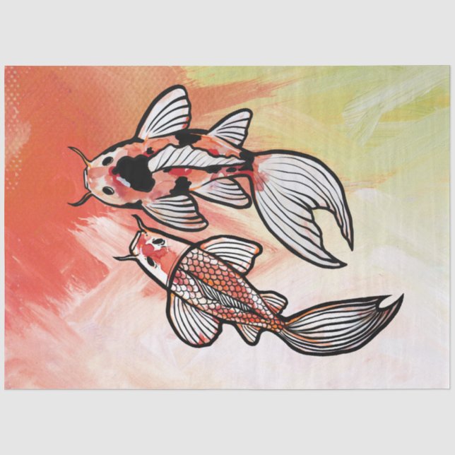 Koi Pond Fish Artwork Seidenpapier (Vorderseite)