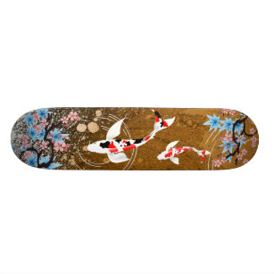 Koi Pond - Holz - Japanisches Design Skateboard