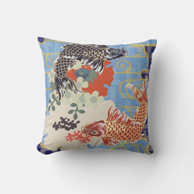 Koi Pond Throw Kissen (Vorderseite)