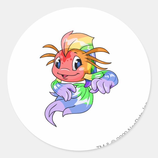 Koi Rainbow Runder Aufkleber (Vorderseite)