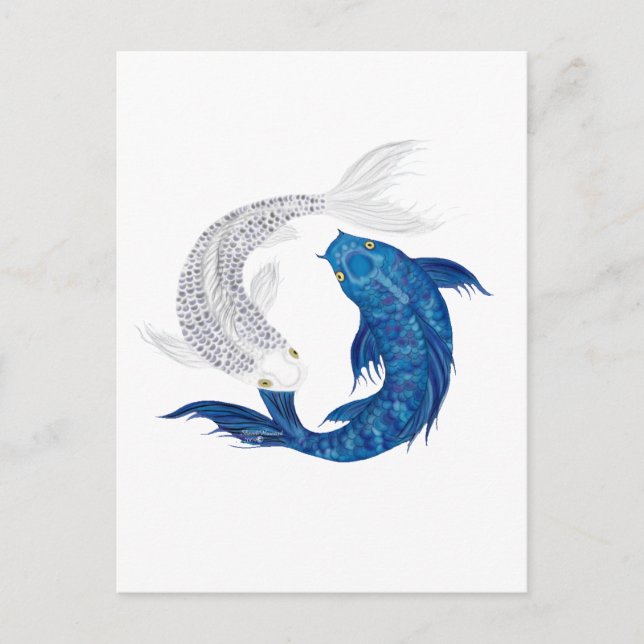Koi Regal Blue Ghost silver Postkarte (Vorderseite)
