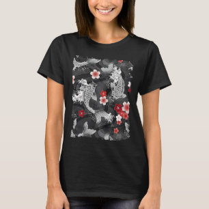 Koi-Sakura-Blüte in Schwarz T-Shirt