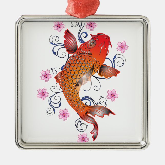 Koi Silbernes Ornament (Vorne)