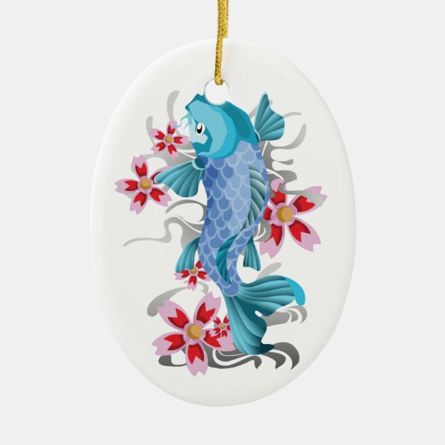 Koi Tätowierung Keramik Ornament (Vorne)
