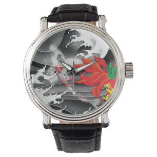 Koi Tätowierung: Traditioneller Japaner-Entwurf Armbanduhr