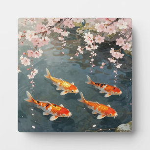 Koi-Teich Kirschblüten Serenität Fotoplatte