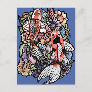 Koi-Teich Postkarte