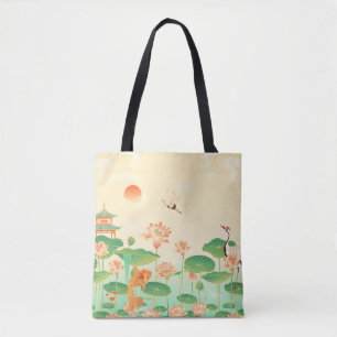 Koi Teich und Wasserlilien Kunst und Kultur Tasche