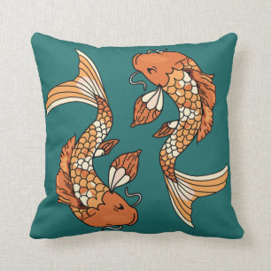 Koi Teich - Wurfs-Kissen Kissen