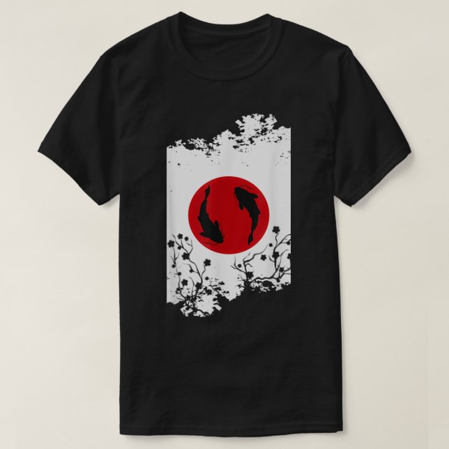 Koi und Blume T-Shirt (Design vorne)