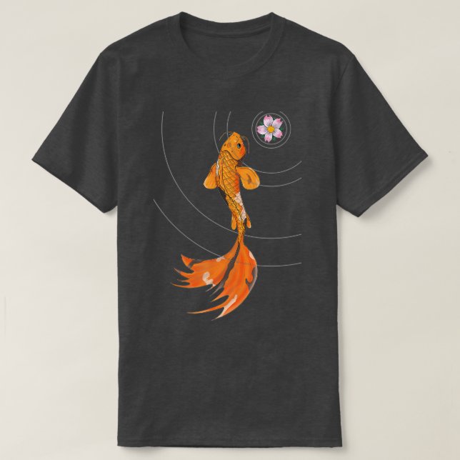 Koi und Cherry Blossom T-Shirt (Design vorne)