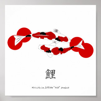 KOI und KANJI-Poster Poster