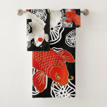 Koi und Lotus Badehandtuch Set