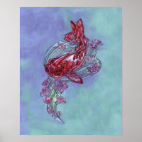 Koi und Sakura von Adam Dennis